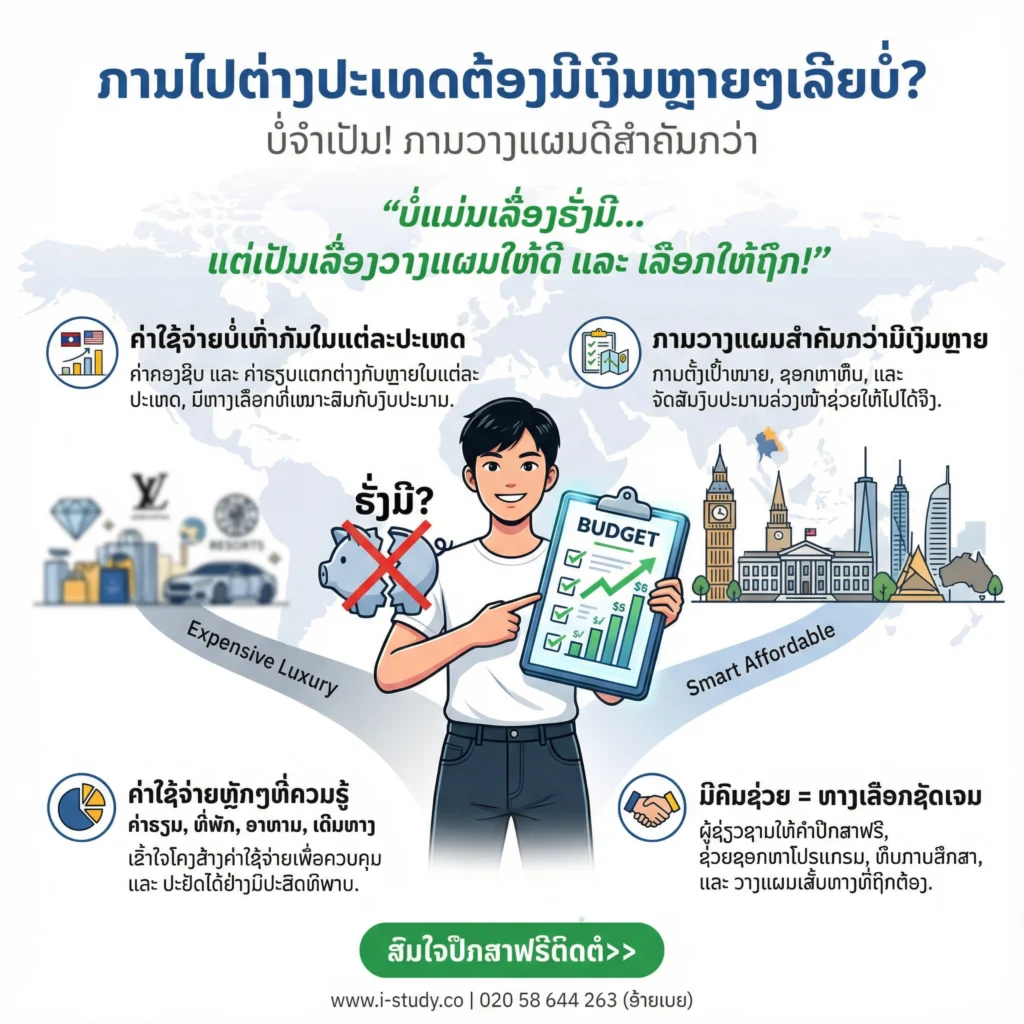 ການໄປຕ່າງປະເທດຕ້ອງຈຳເປັນມີເງິນຫຼາຍໆເລີຍບໍ່?