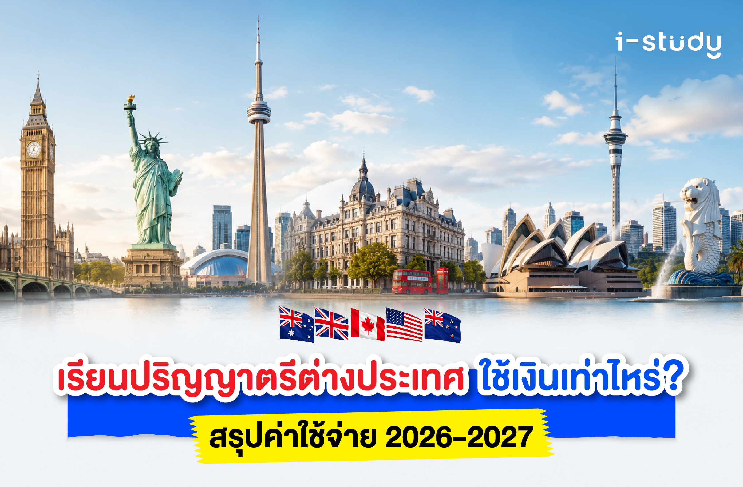 เรียนปริญญาตรีต่างประเทศใช้เงินเท่าไหร่? สรุปค่าใช้จ่าย 2026-2027